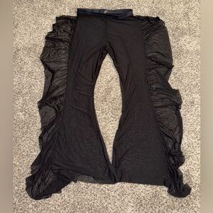 Black Ruffled Flare Pants Size Large